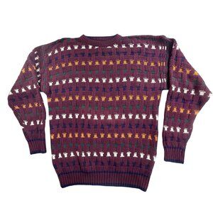 Vintage Cambridge Classics Sweater Mens Large Burgundy Made USA 90s Cosby Golf